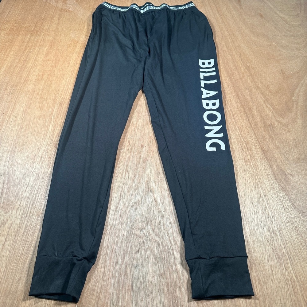 Billabong Lounge Pants Men Medium Black Logo Jogger Sleepwear Casual Pajamas